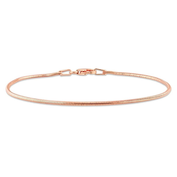 Bracelet en chaîne serpent de Miabella en argent sterling plaqué or rose 18K