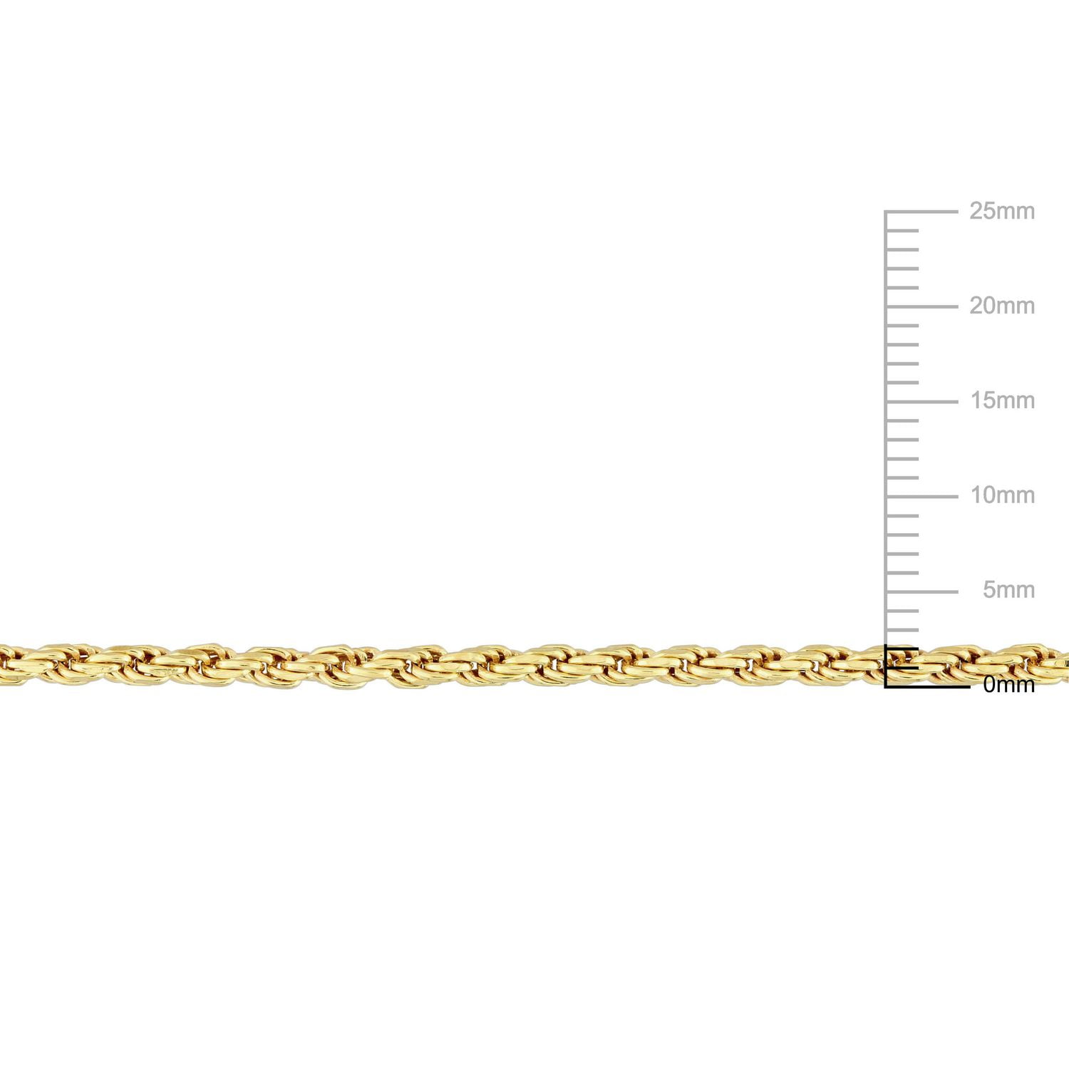 Miabella 18K Yellow Gold Plated Sterling Silver Rope Chain Bracelet
