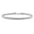 thumbnail image 1 of Miabella Sterling Silver Foxtail Chain Men's Bracelet, 1 of 3