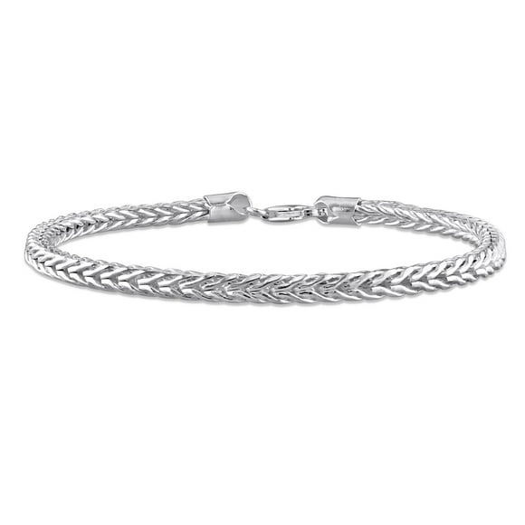 Miabella Sterling Silver Foxtail Chain Men's Bracelet