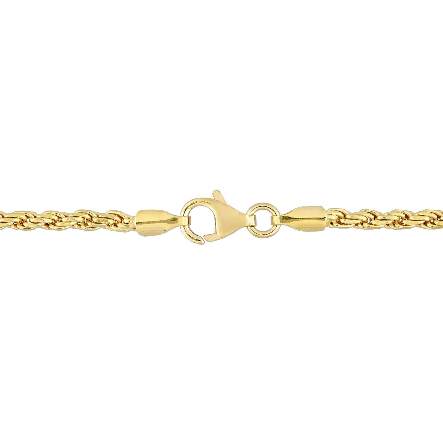 Miabella 18K Yellow Gold Plated Sterling Silver Rope Chain Bracelet