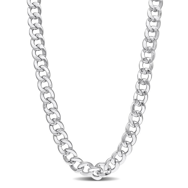 Miabella Sterling Silver Curb Link Necklace