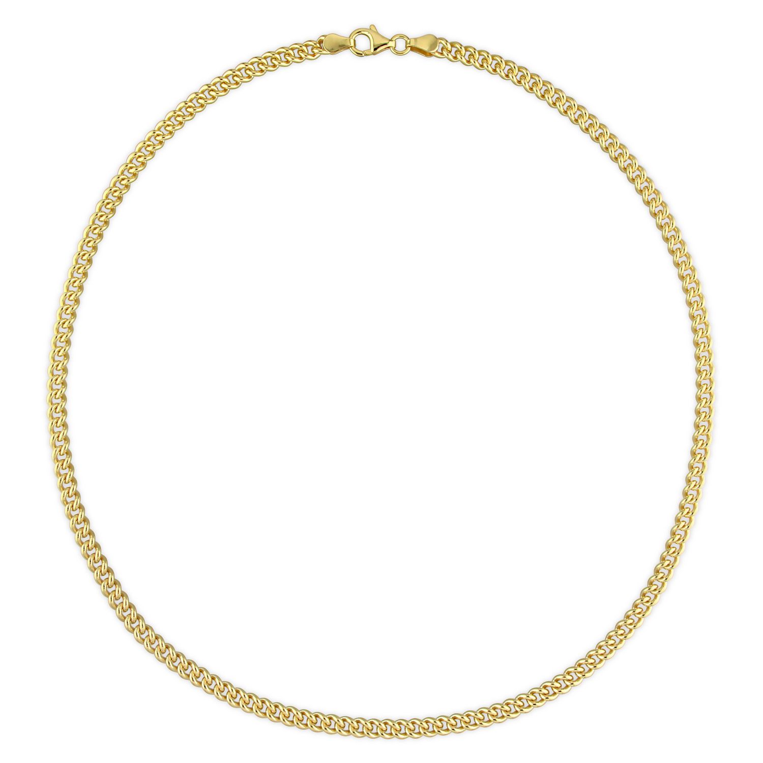 Miabella 18K Yellow Gold Plated Sterling Silver Curb Link Necklace