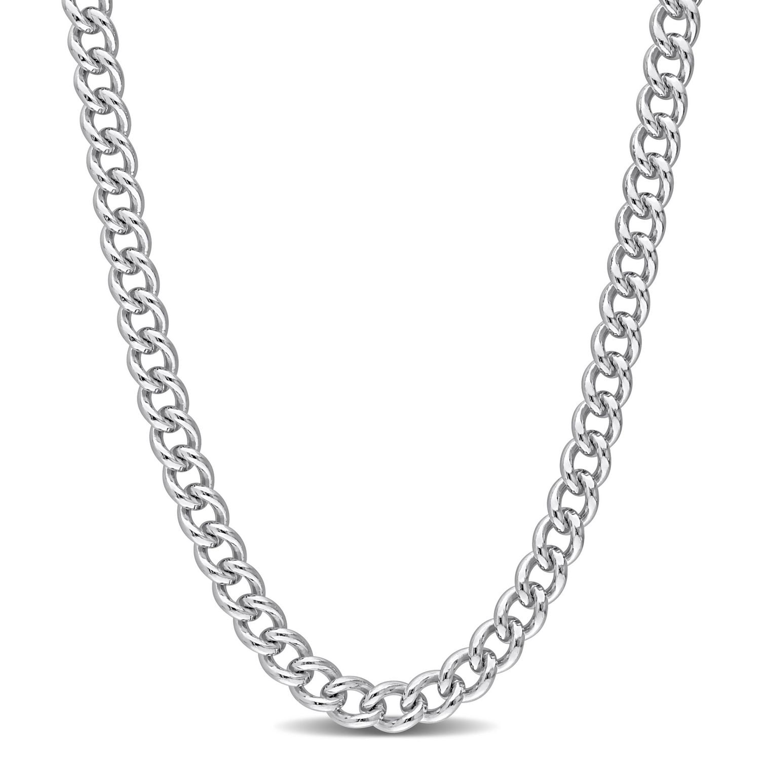 Collier en chaîne à maille plate de Miabella en argent sterling