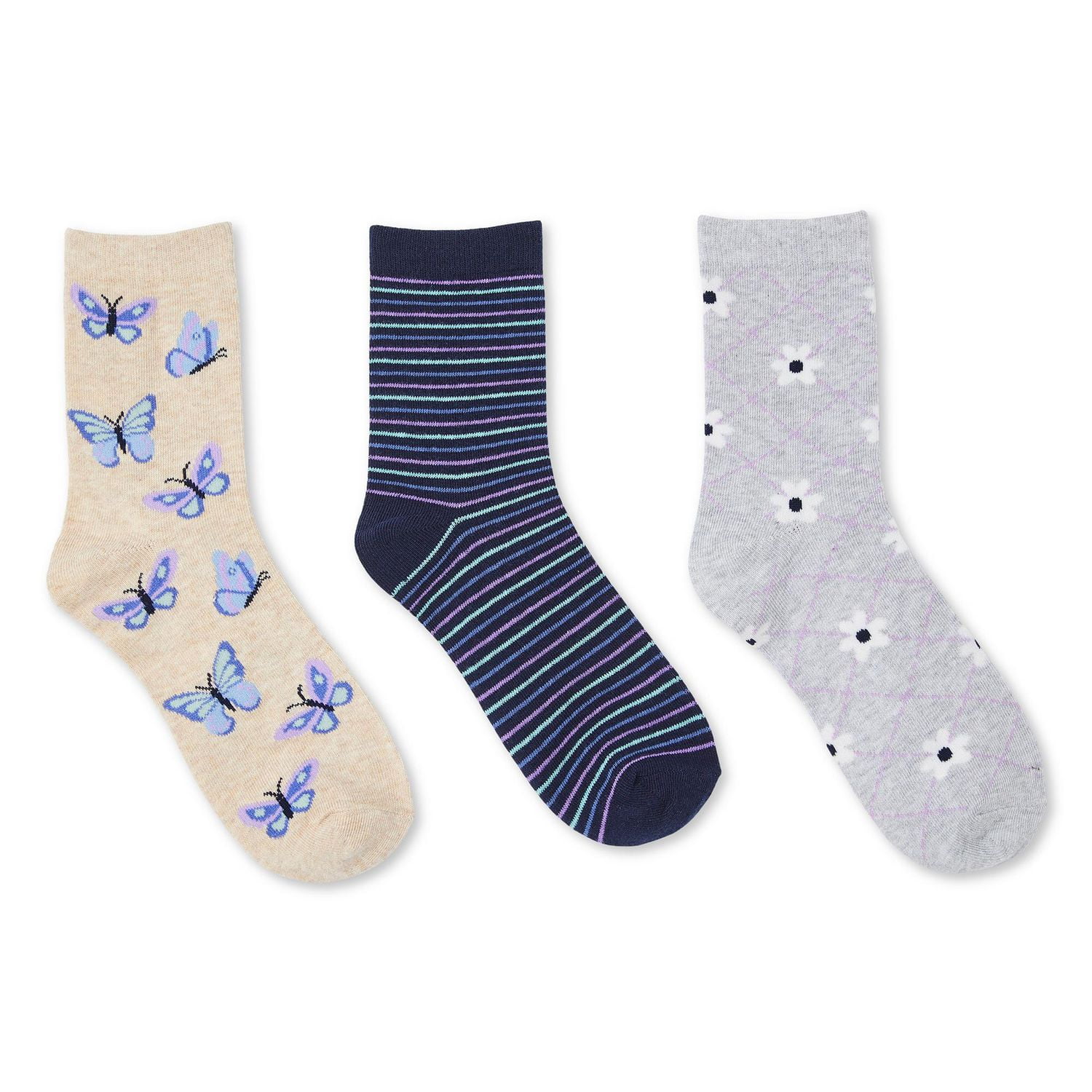 Lot de 3 paires de mi-chaussettes George pour femmes Pointures 6-10