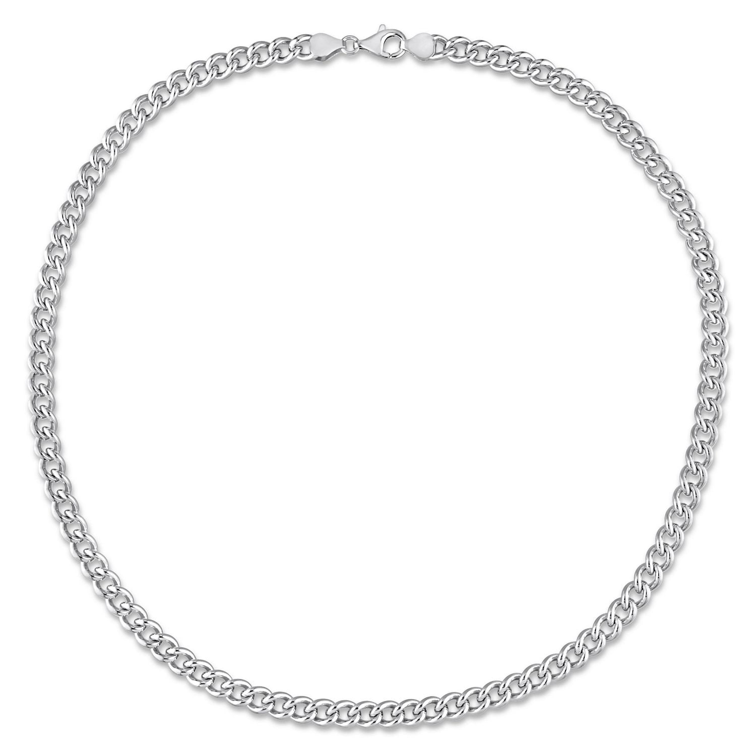 Collier en chaîne à maille plate de Miabella en argent sterling