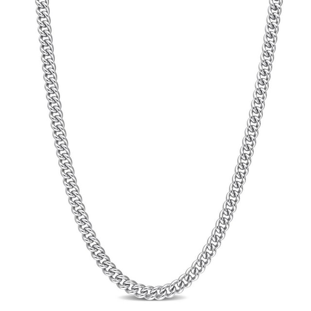 Miabella Sterling Silver Curb Link Necklace