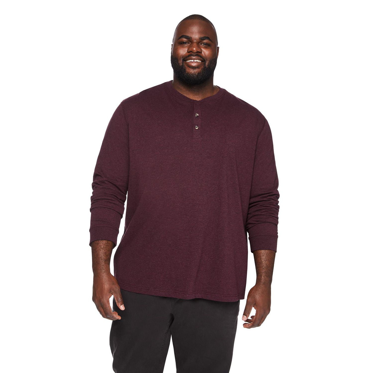 George Big Men's Long Sleeve Henley Tee