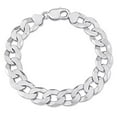 thumbnail image 1 of Miabella Sterling Silver Curb Chain Men's Bracelet, 1 of 4