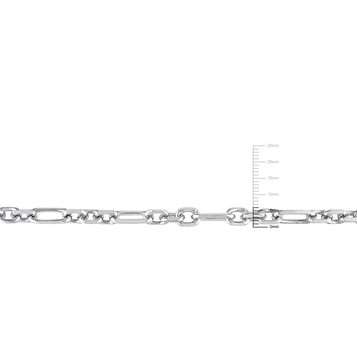 Miabella Sterling Silver Diamond Cut Figaro Men's Bracelet