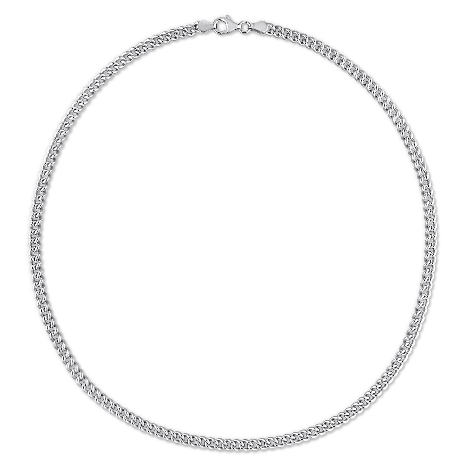 Miabella Sterling Silver Curb Link Necklace