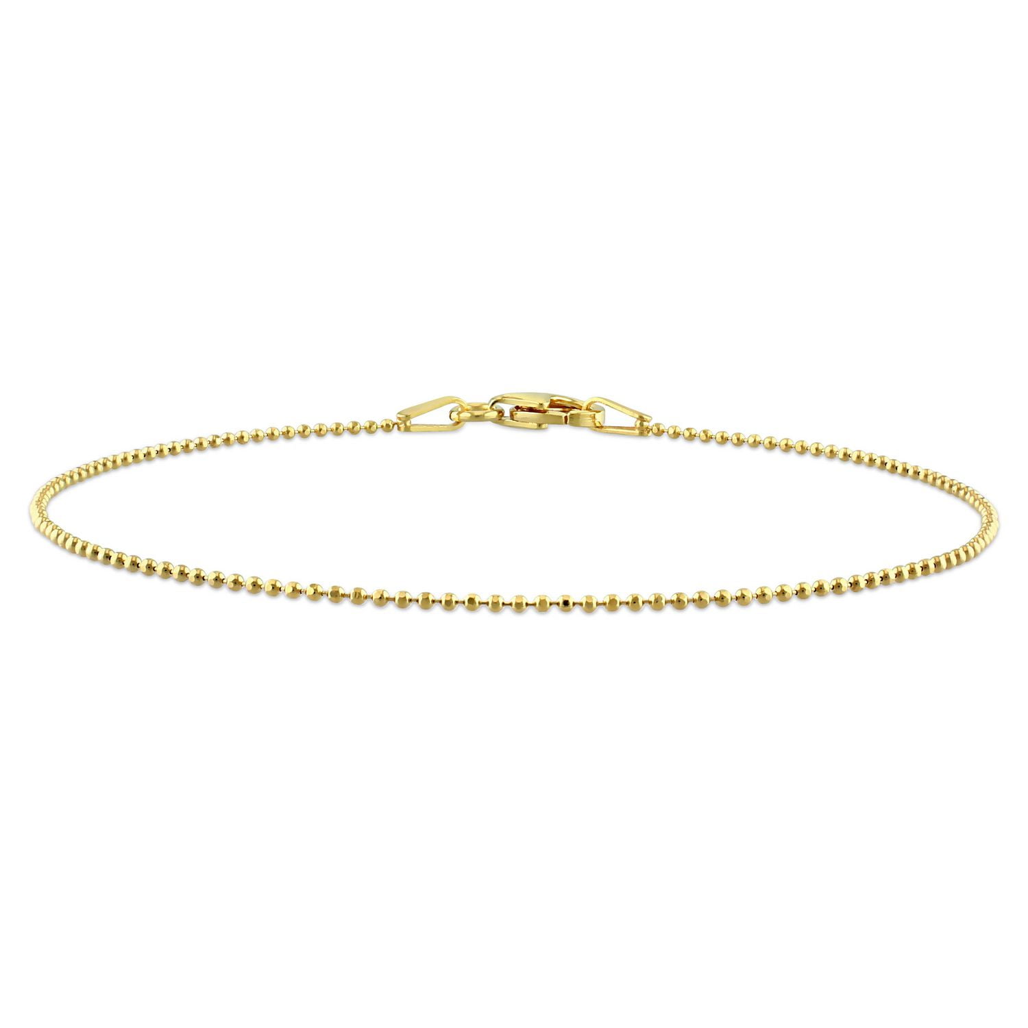 Miabella 18K Yellow Gold Plated Sterling Silver Ball Chain Bracelet