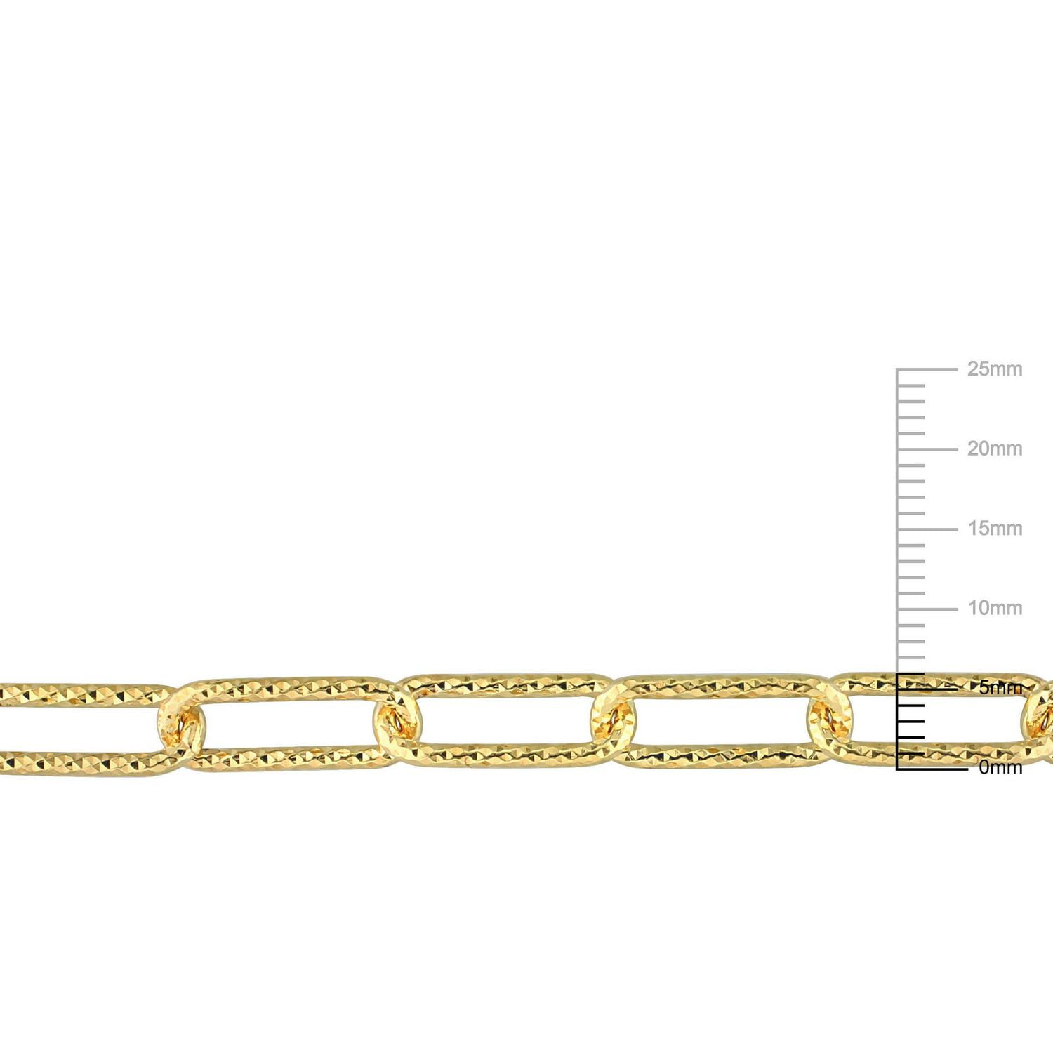 Miabella 18K Yellow Gold Plated Sterling Silver Paperclip Necklace