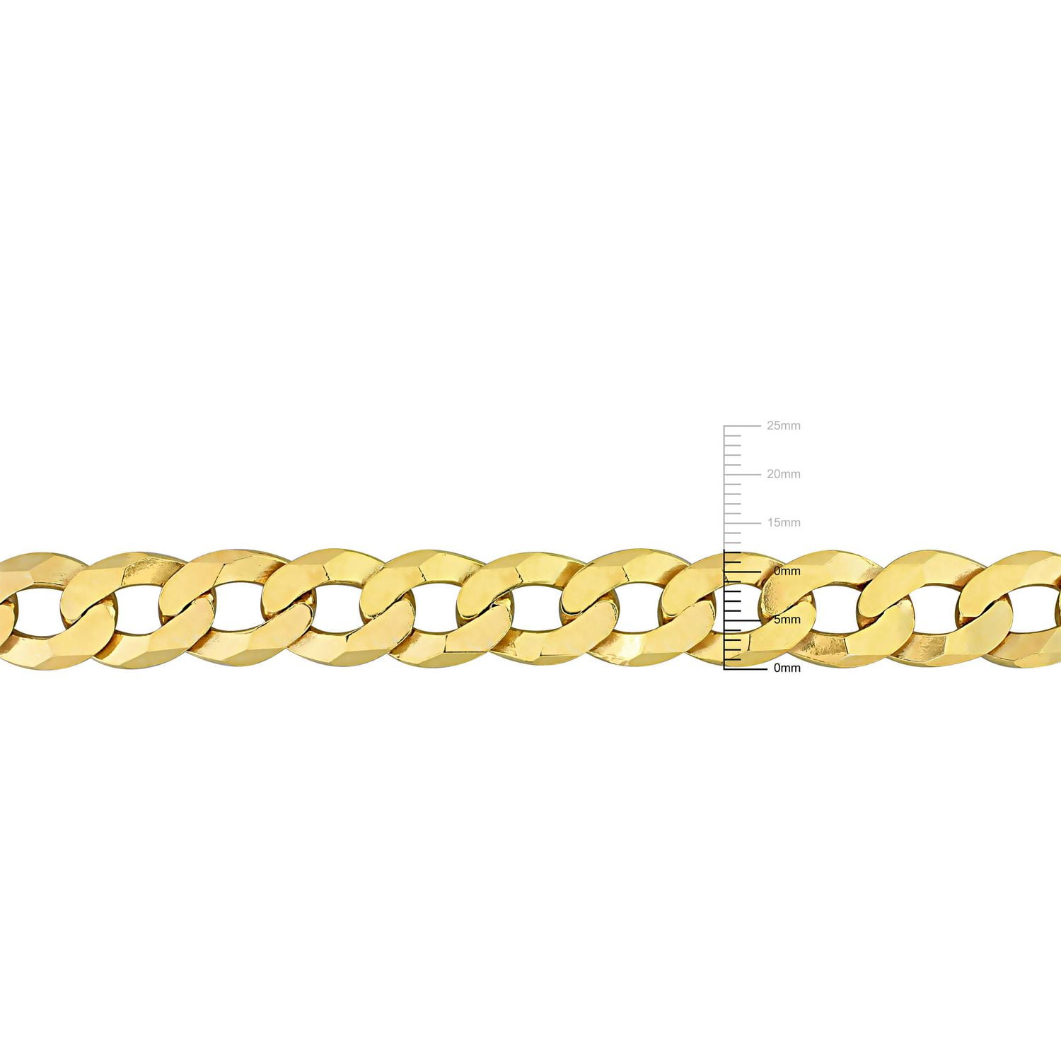 Miabella 18K Yellow Gold Plated Sterling Silver Curb Chain Men's Bracelet