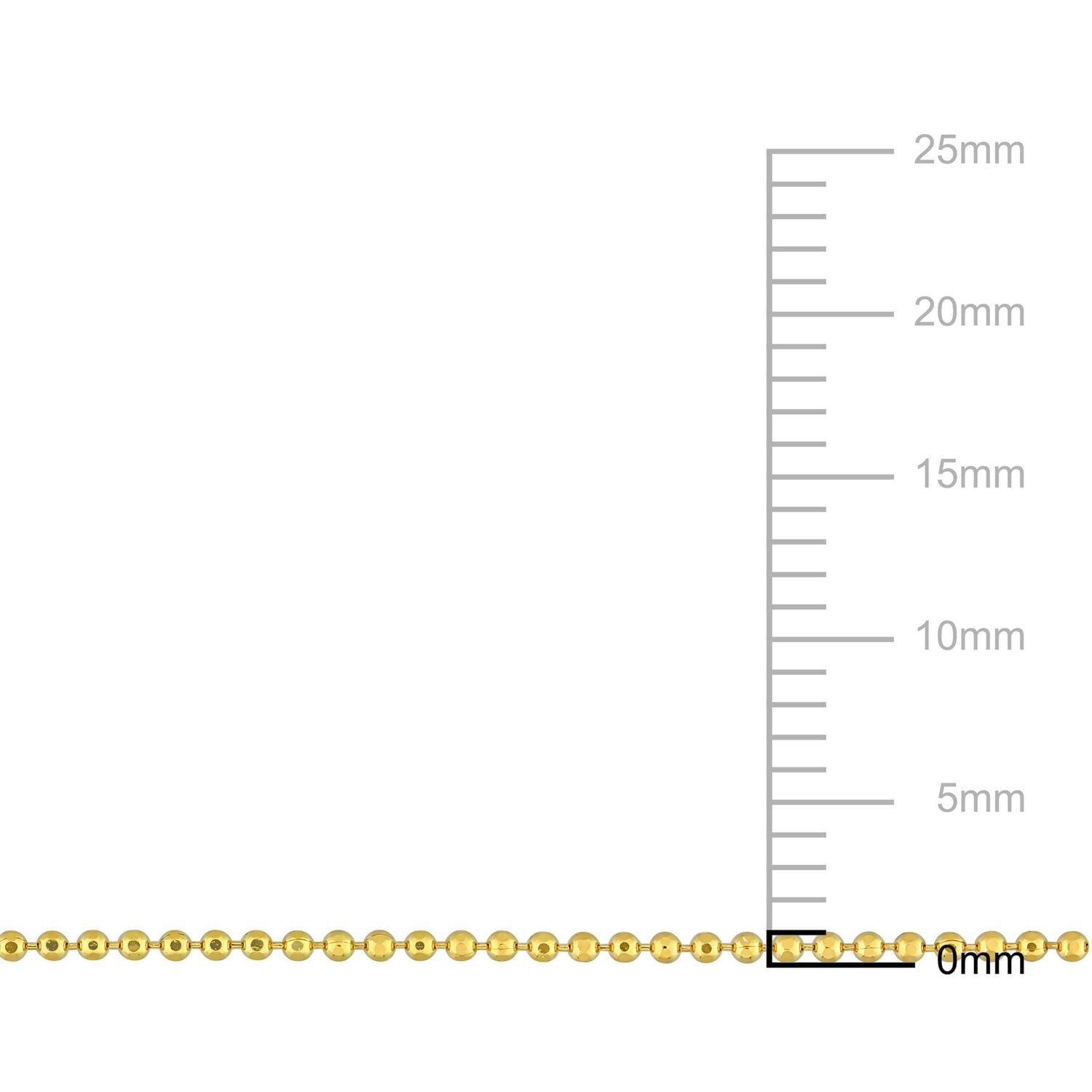 Miabella 18K Yellow Gold Plated Sterling Silver Ball Chain Bracelet