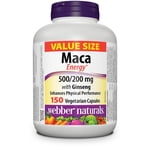 Webber Naturals® Maca Énergie avec Ginseng 500/200 Mg