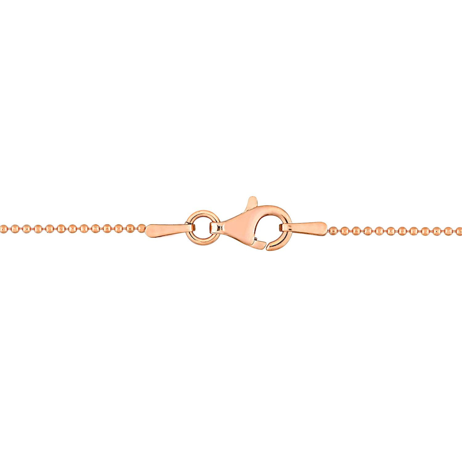 Collier en chaîne à bille de Miabella en argent sterling plaqué en or rose 18K