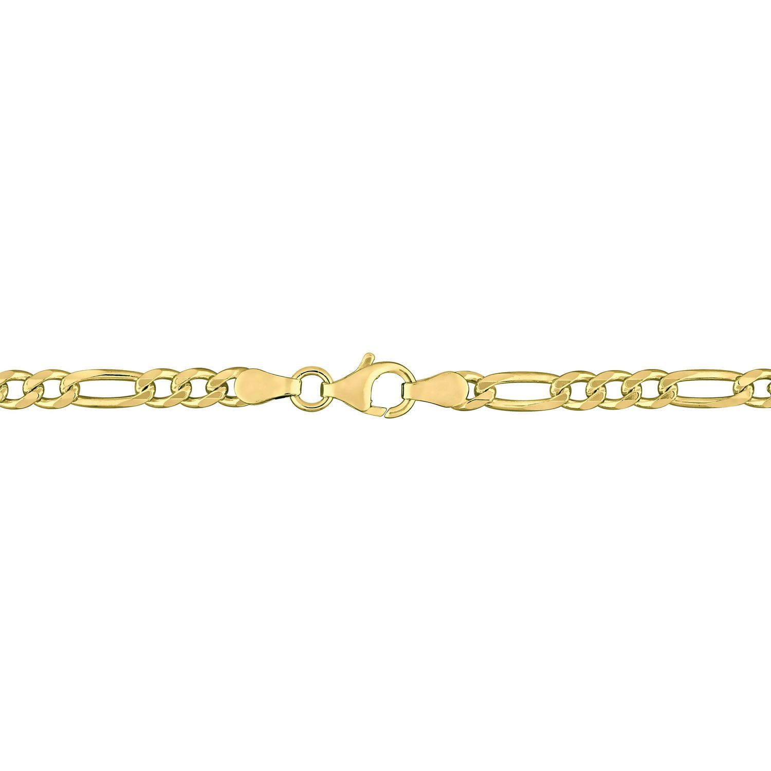 Miabella 18K Yellow Gold Plated Sterling Silver Figaro Bracelet