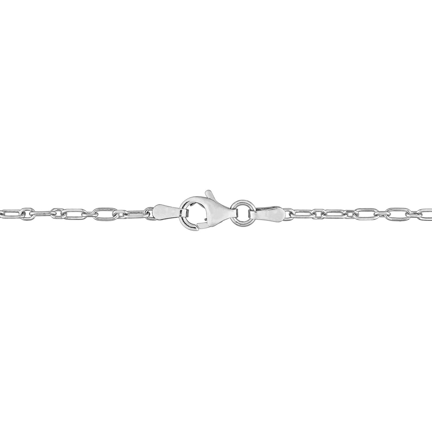 Miabella Sterling Silver Diamond Cut Figaro Rolo Chain Necklace