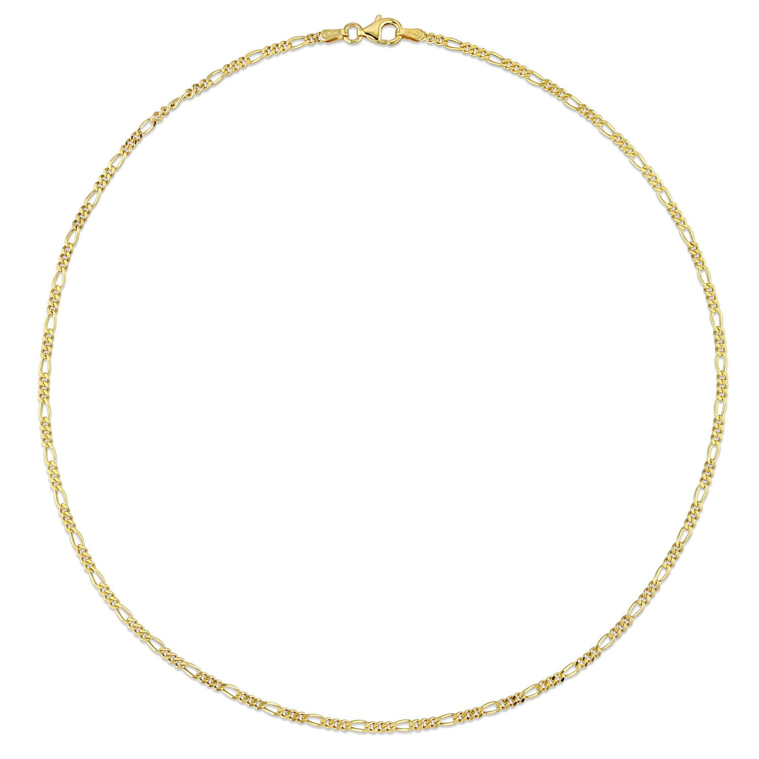 Collier en chaîne tressée de Miabella en argent sterling plaqué or jaune 18K