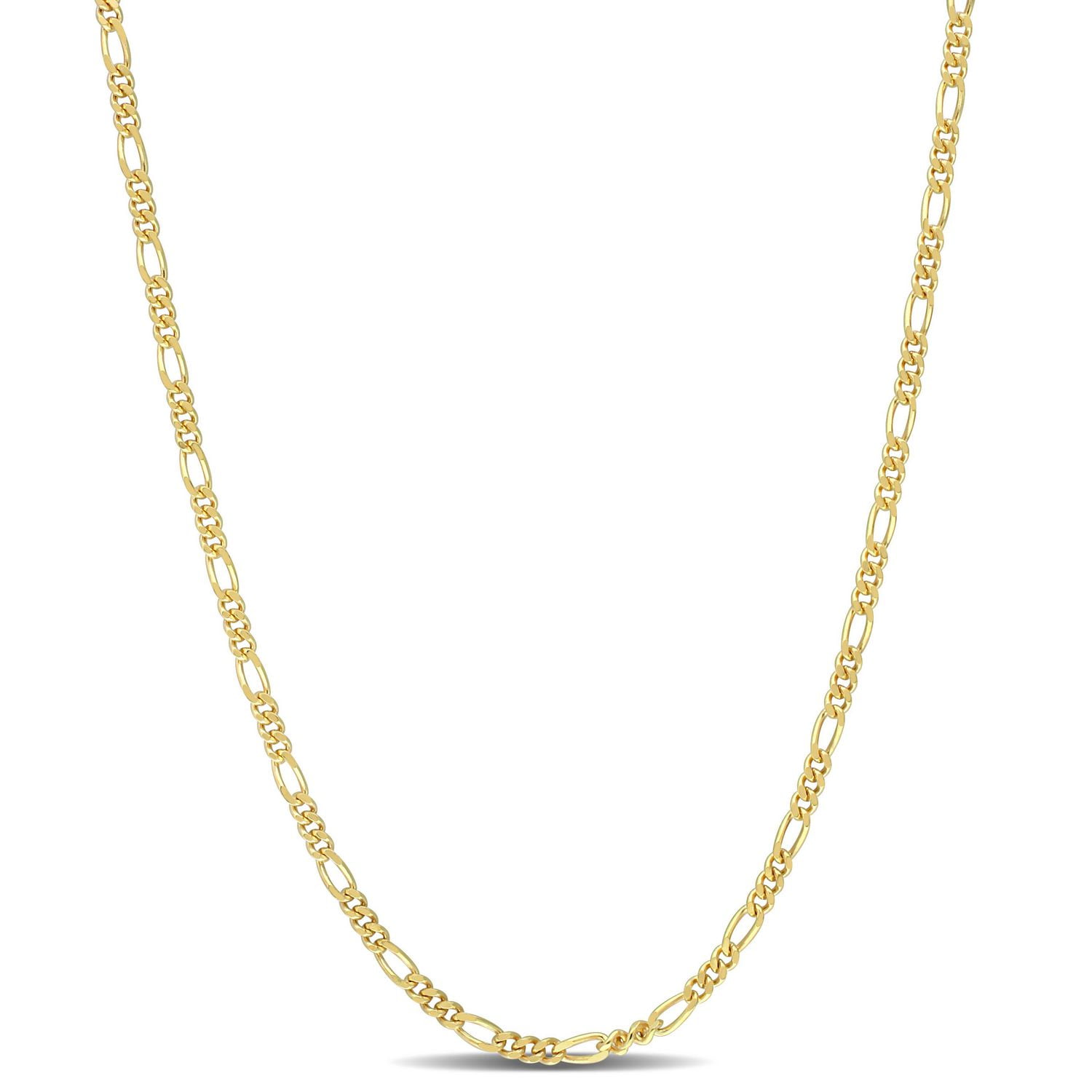 Collier en chaîne tressée de Miabella en argent sterling plaqué or jaune 18K