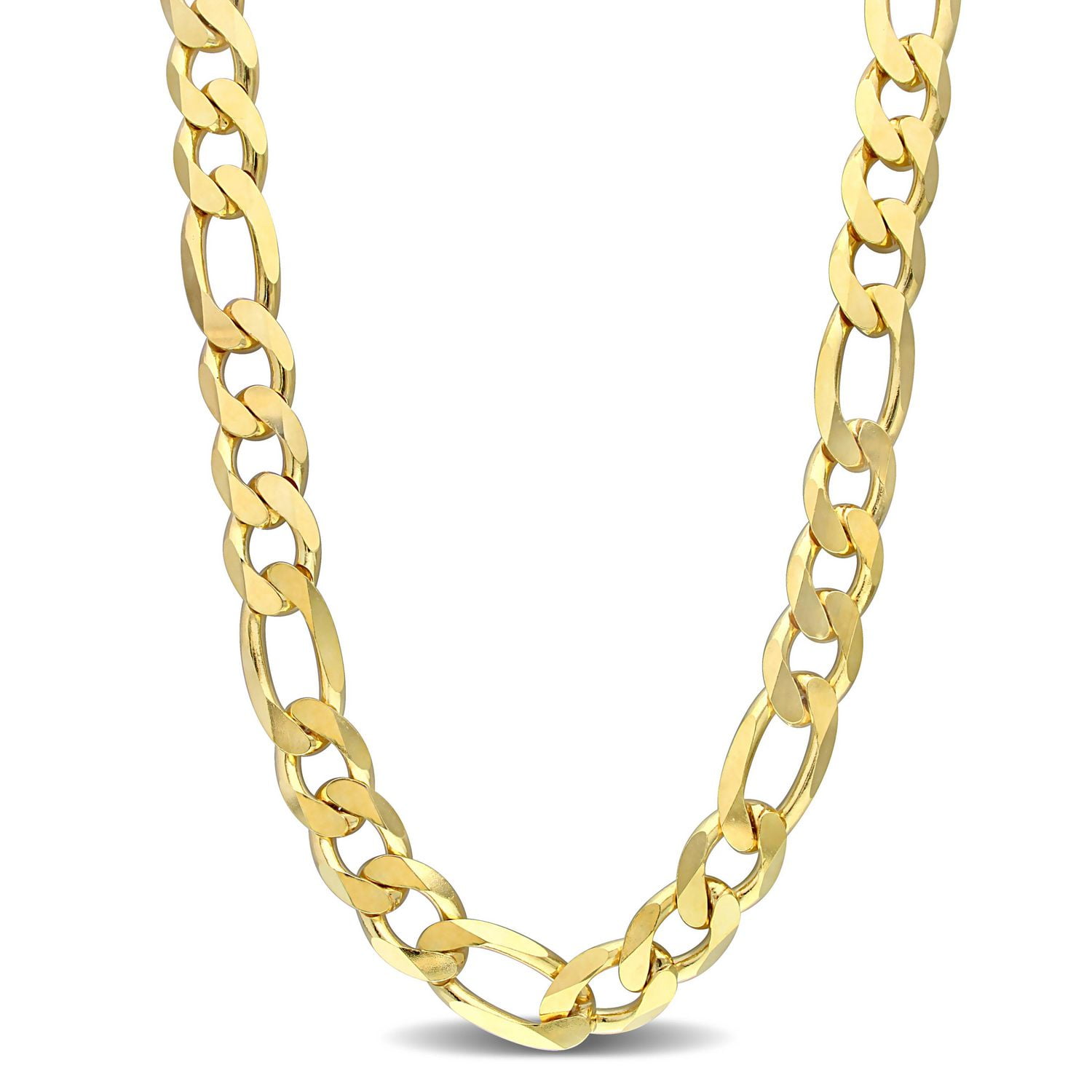 Miabella 18K Yellow Gold Plated Sterling Silver Figaro Necklace