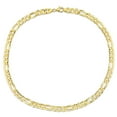 thumbnail image 4 of Miabella 18K Yellow Gold Plated Sterling Silver Figaro Flat Necklace, 4 of 5