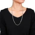 thumbnail image 5 of Miabella Sterling Silver Diamond Cut Figaro Rolo Necklace, 5 of 5