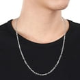 thumbnail image 5 of Miabella Sterling Silver Diamond Cut Figaro Rolo Necklace, 5 of 5