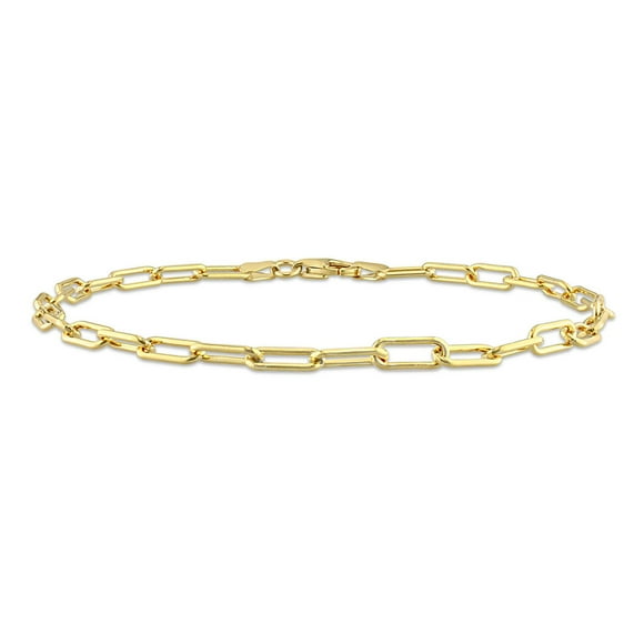 Bracelet de cheville en forme de trombone de Miabella en argent sterling plaqué or jaune 18K