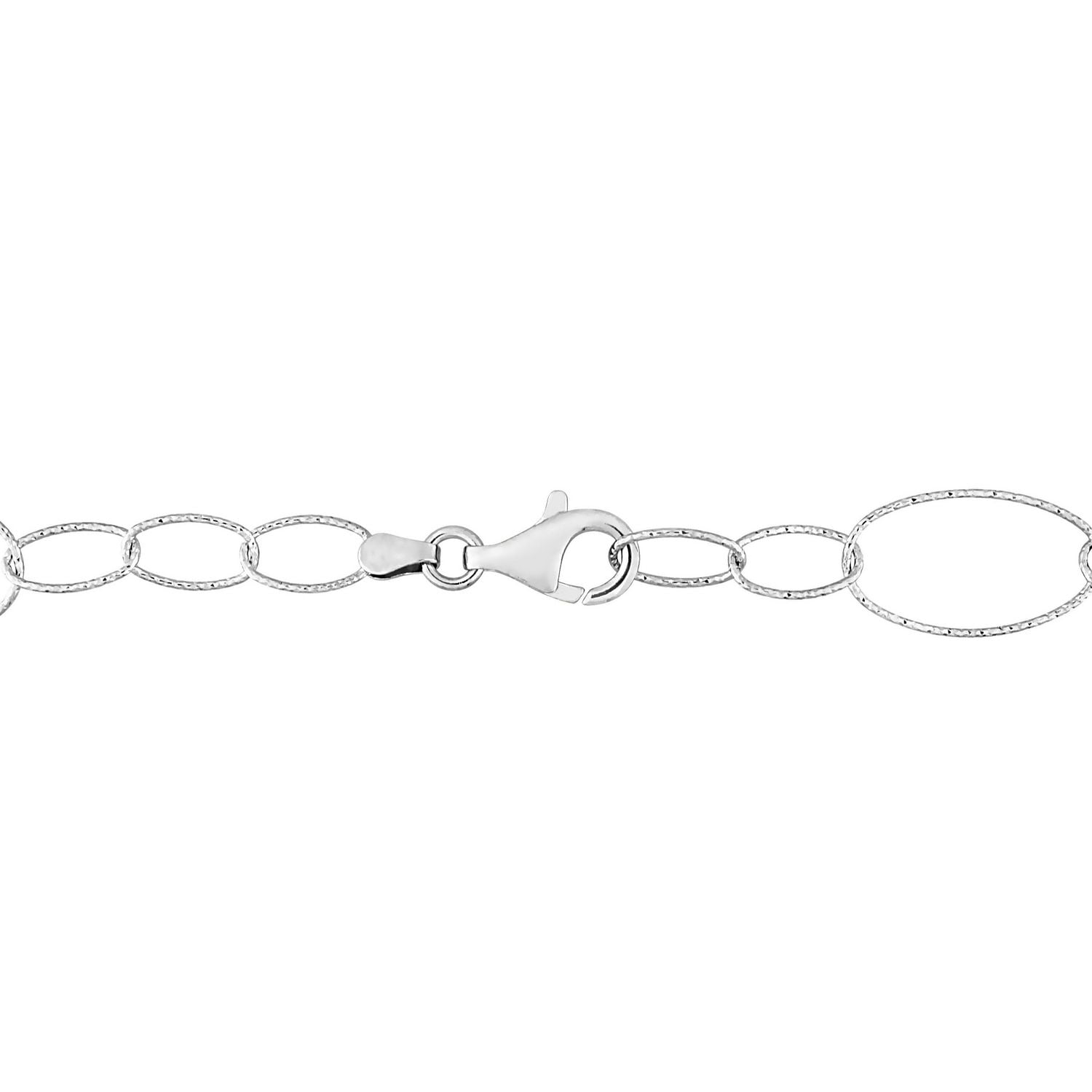 Miabella Sterling Silver Oval Link Chain Necklace