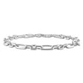 thumbnail image 1 of Miabella Sterling Silver Diamond Cut Figaro Anklet, 1 of 2