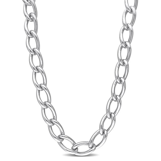 Miabella Sterling Silver Link Necklace