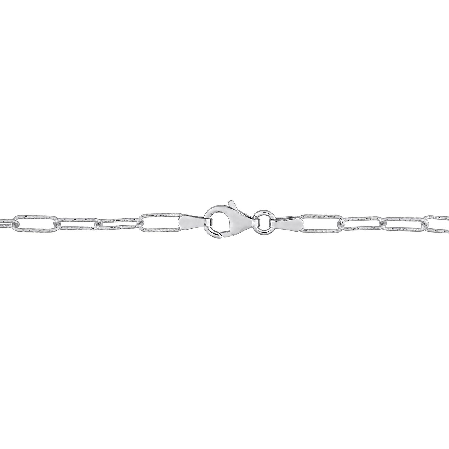 Miabella Sterling Silver Paperclip Bracelet