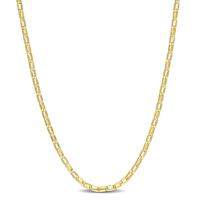 Miabella 18K Yellow Gold Plated Sterling Silver Fancy Rectangular Rolo ...