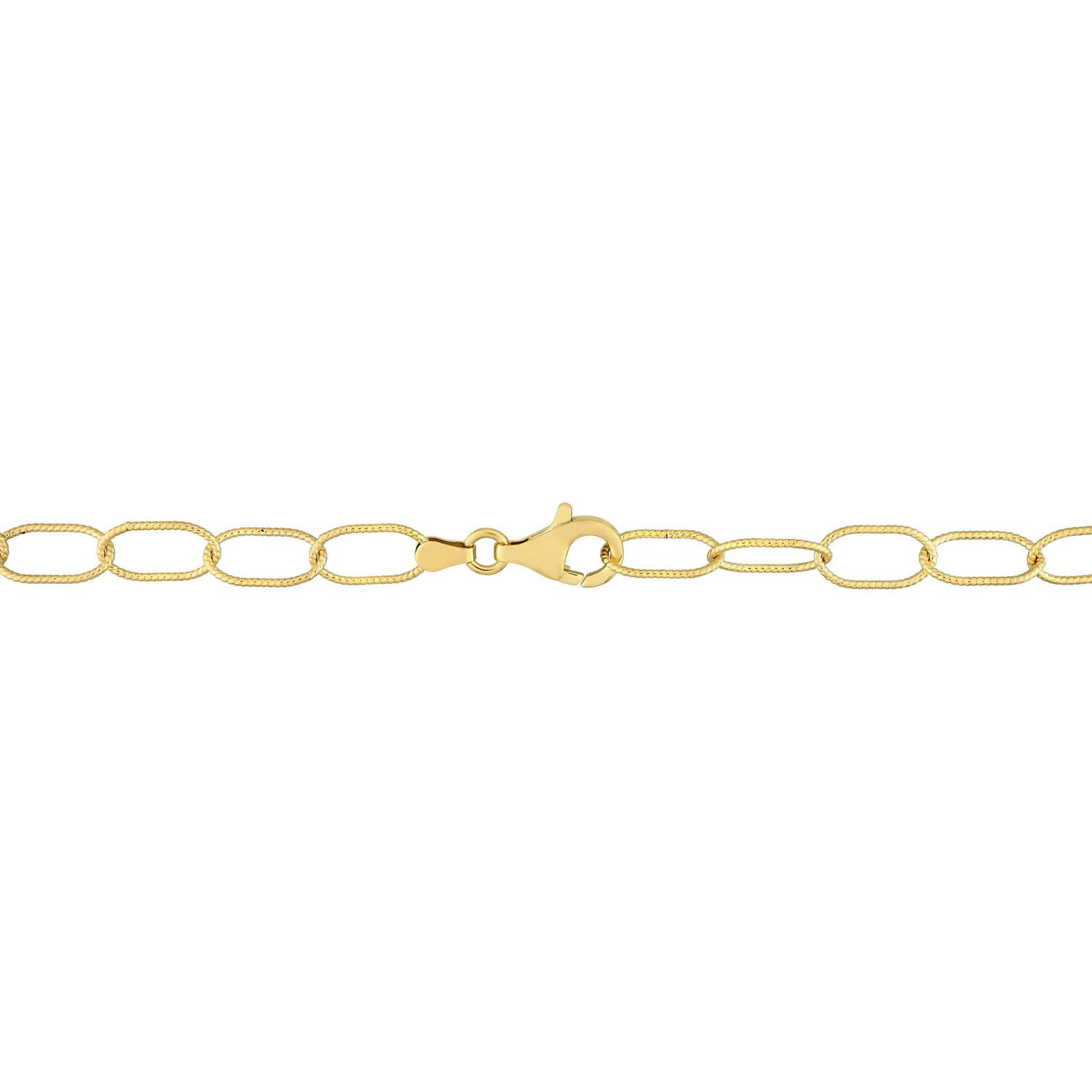 Miabella 18K Yellow Gold Plated Sterling Silver Twisted Rolo Chain Necklace