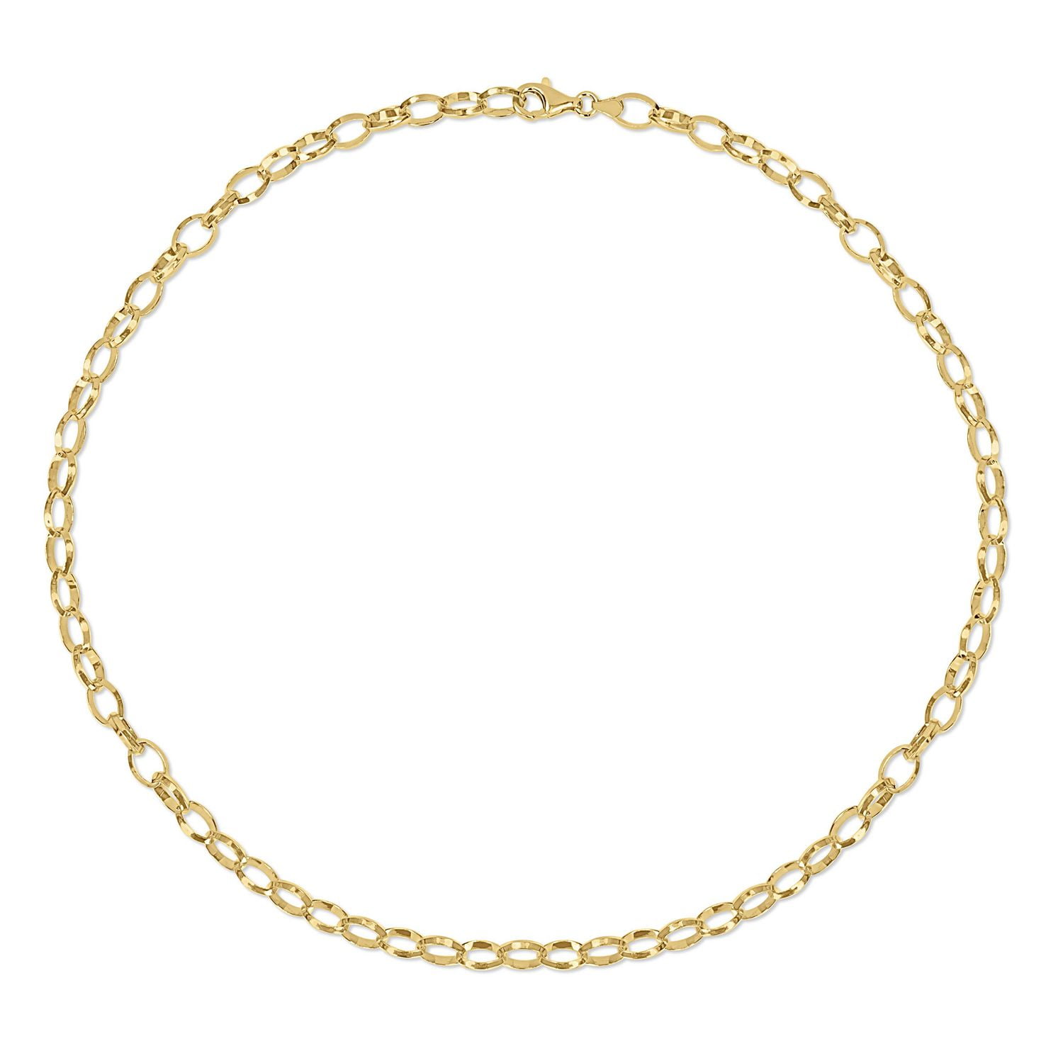 Miabella 18K Yellow Gold Plated Sterling Silver Rolo Necklace