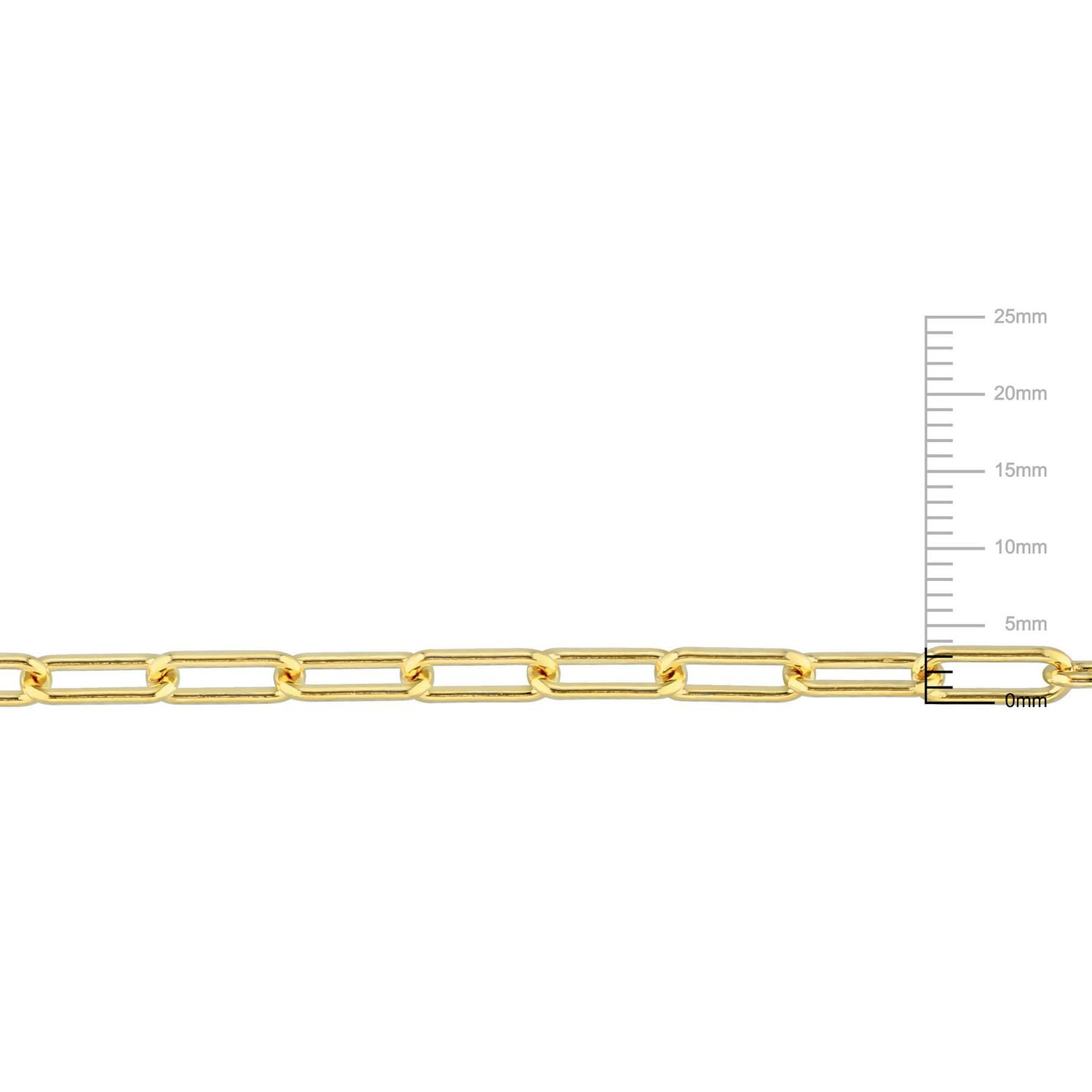 Bracelet en forme de trombone pour homme de Miabella en argent sterling plaqué or jaune 18K