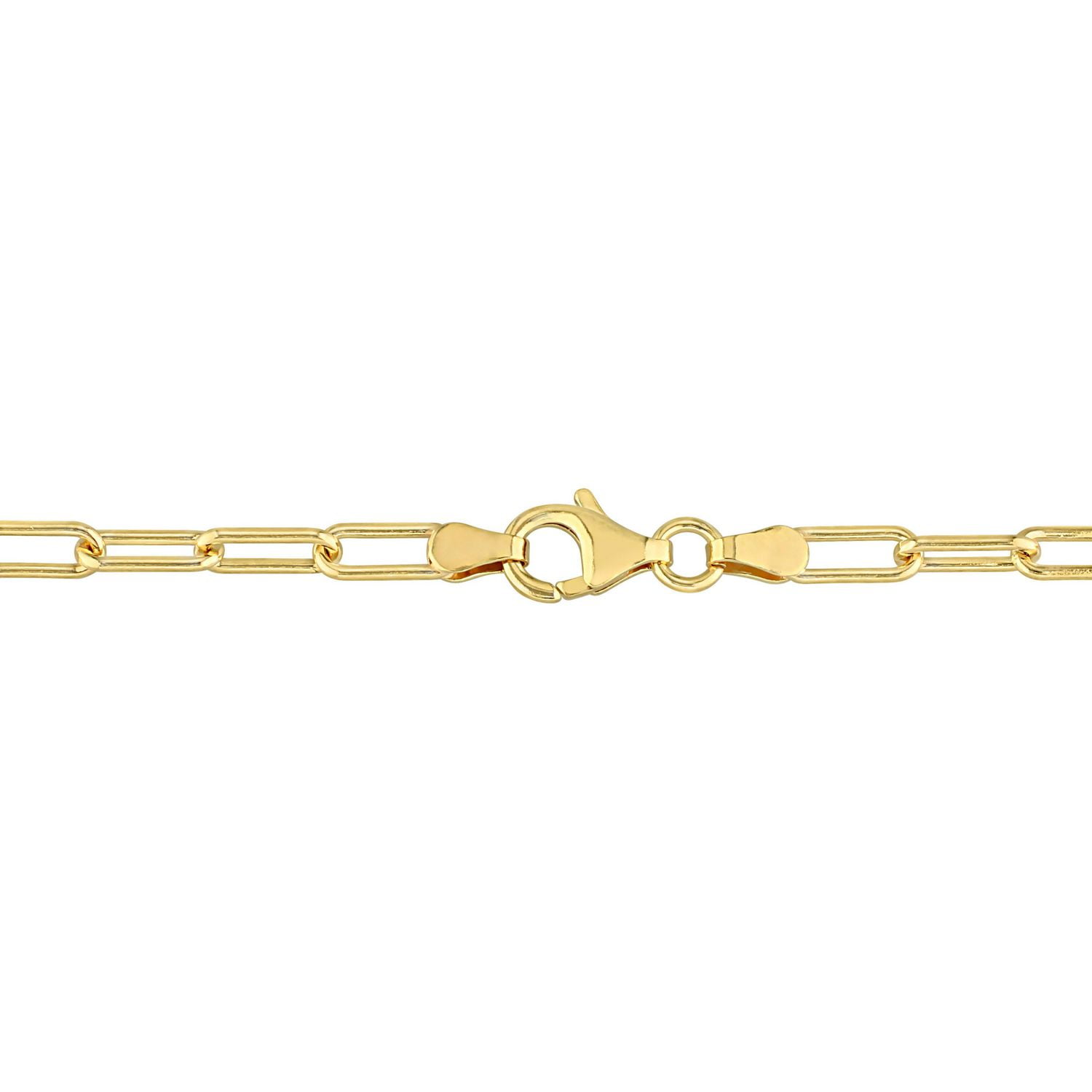 Bracelet en forme de trombone pour homme de Miabella en argent sterling plaqué or jaune 18K