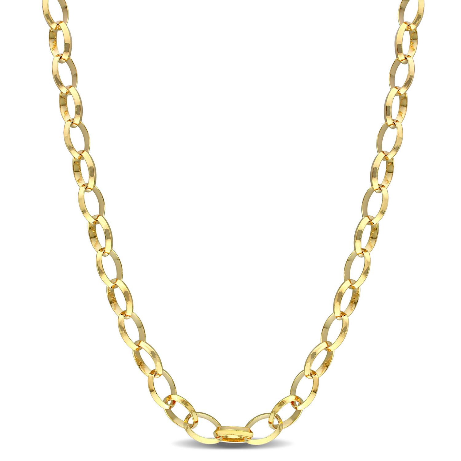 Miabella 18K Yellow Gold Plated Sterling Silver Rolo Necklace