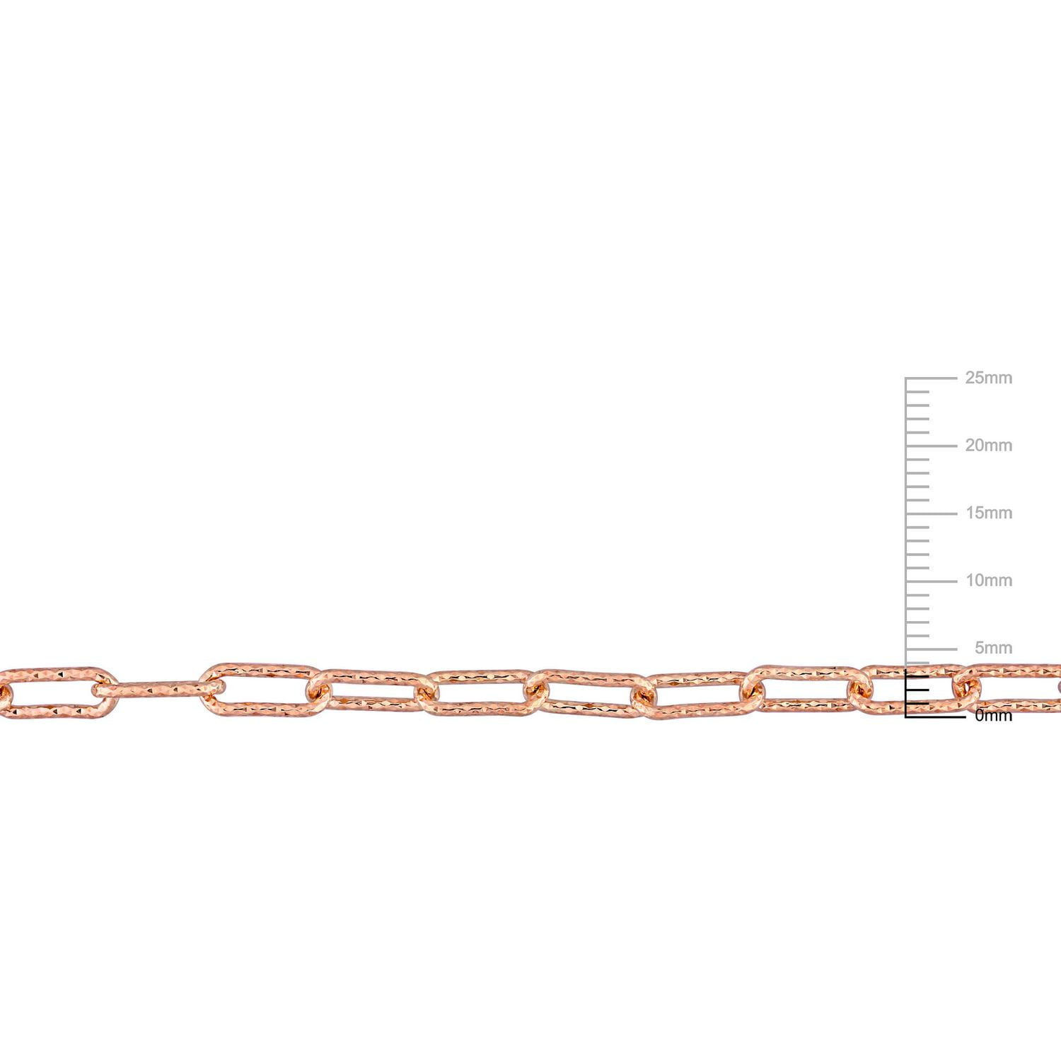 Miabella 18K Rose Gold Plated Sterling Silver Paperclip Bracelet