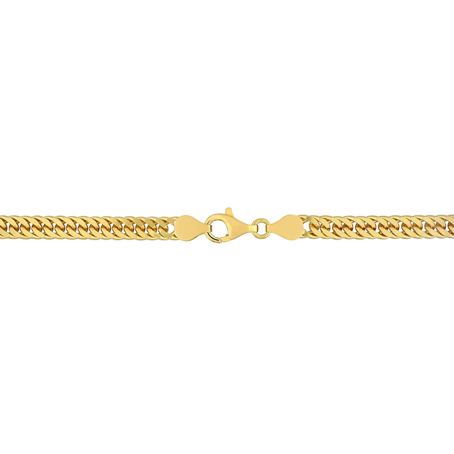 Miabella 18K Yellow Gold Plated Sterling Silver Double Fancy Curb Link Necklace