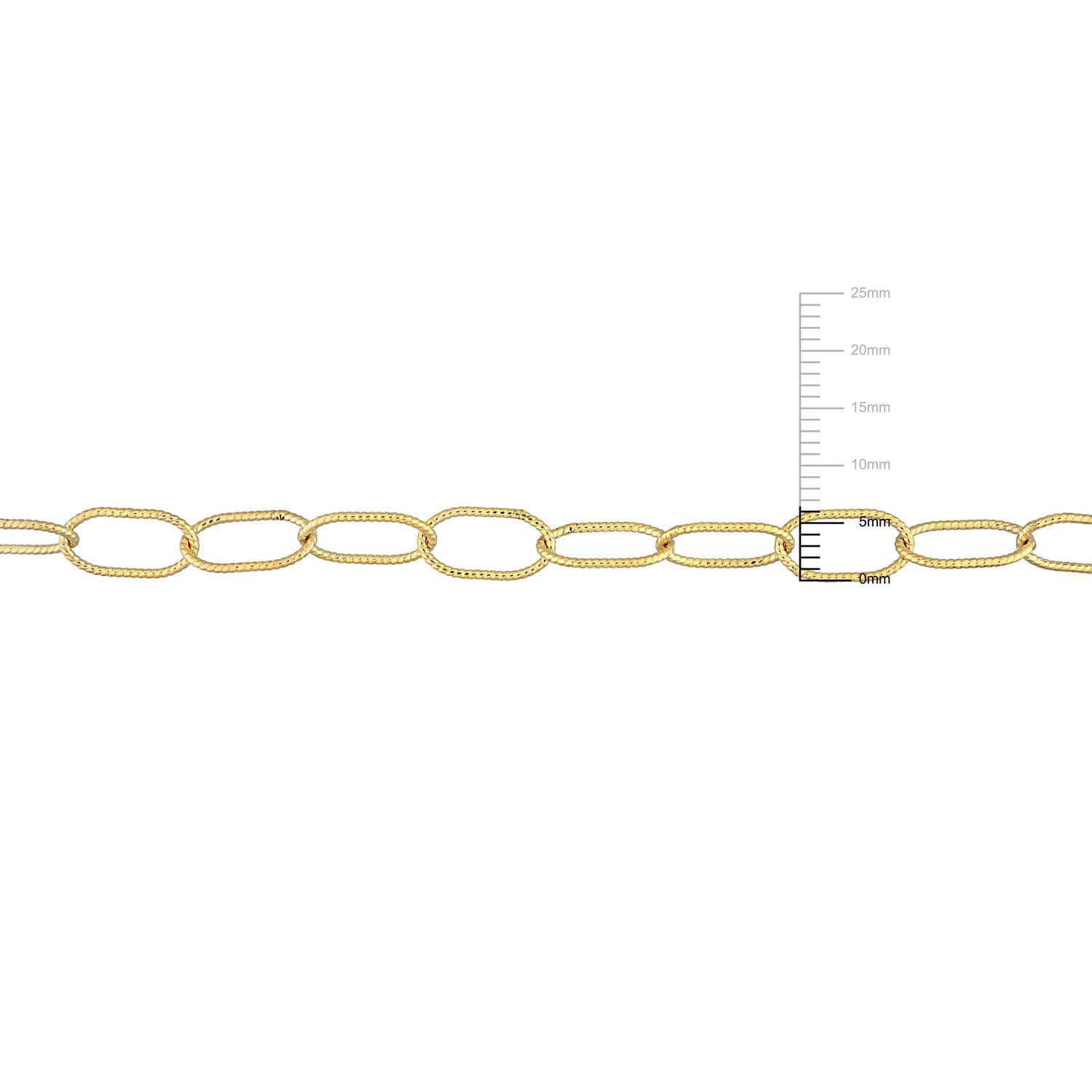 Miabella 18K Yellow Gold Plated Sterling Silver Twisted Rolo Chain Necklace