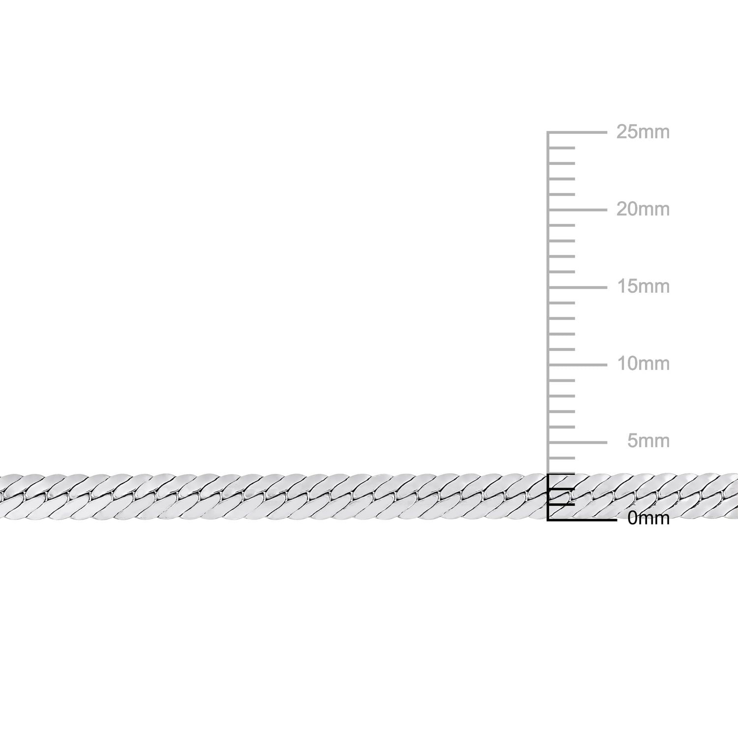 Miabella Sterling Silver Herringbone Chain Necklace