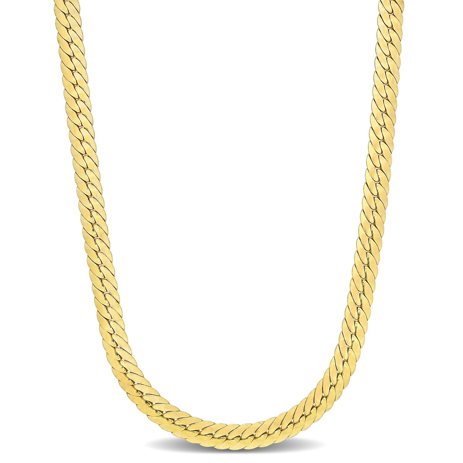 Miabella 18K Yellow Gold Plated Sterling Silver Herringbone Chain Necklace