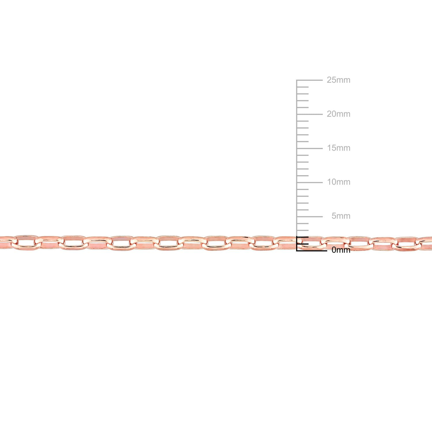 Collier en chaîne à bille ovale de Miabella en argent sterling plaqué or rose 18K