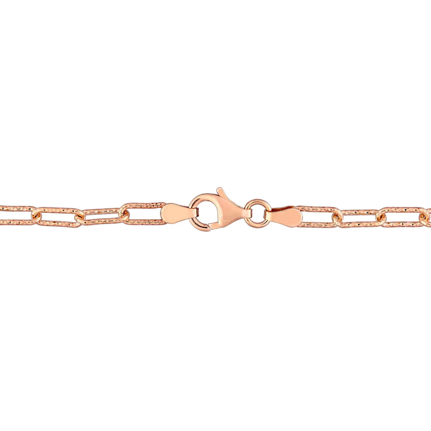 Miabella 18K Rose Gold Plated Sterling Silver Paperclip Bracelet