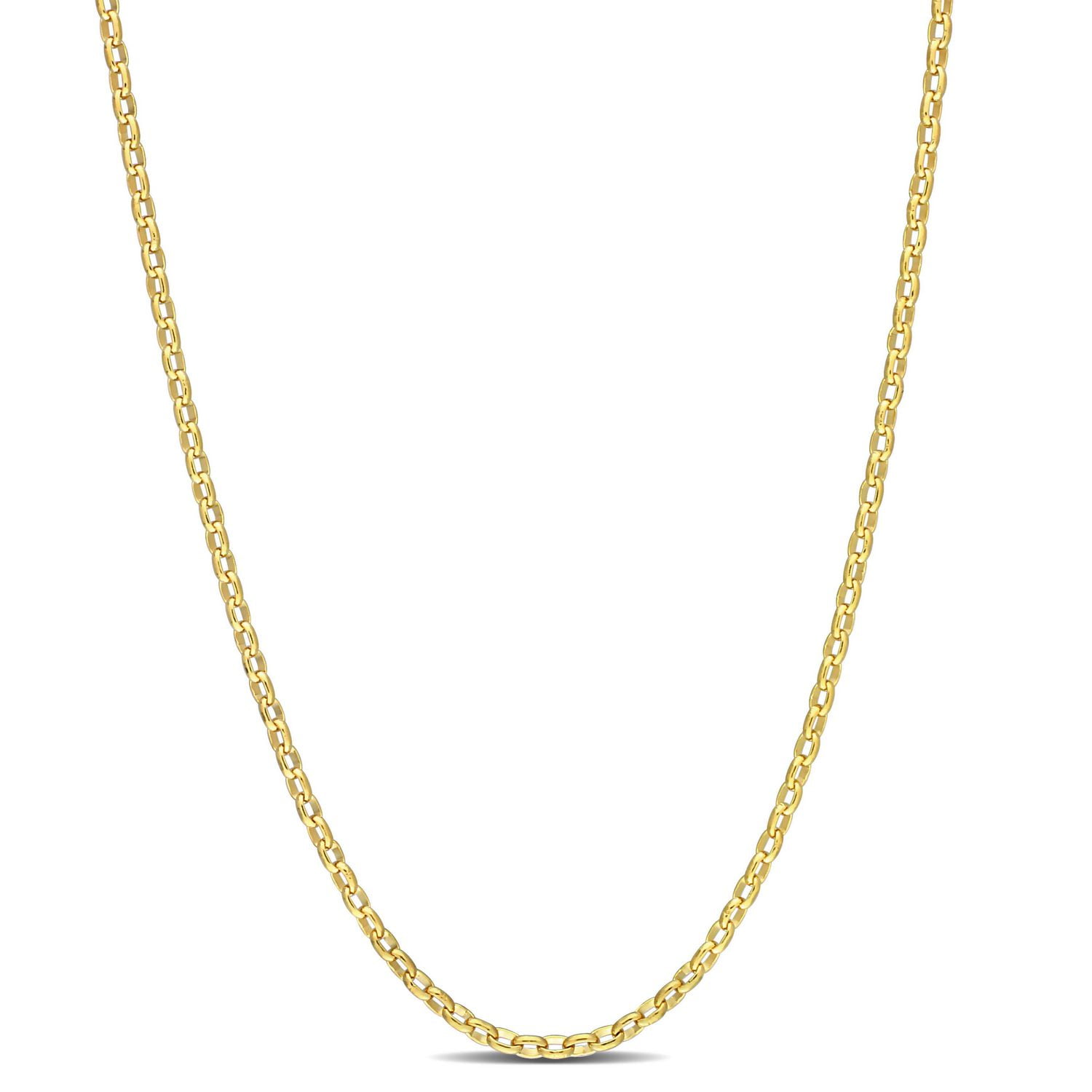 Miabella 18K Yellow Gold Plated Sterling Silver Rolo Chain Necklace