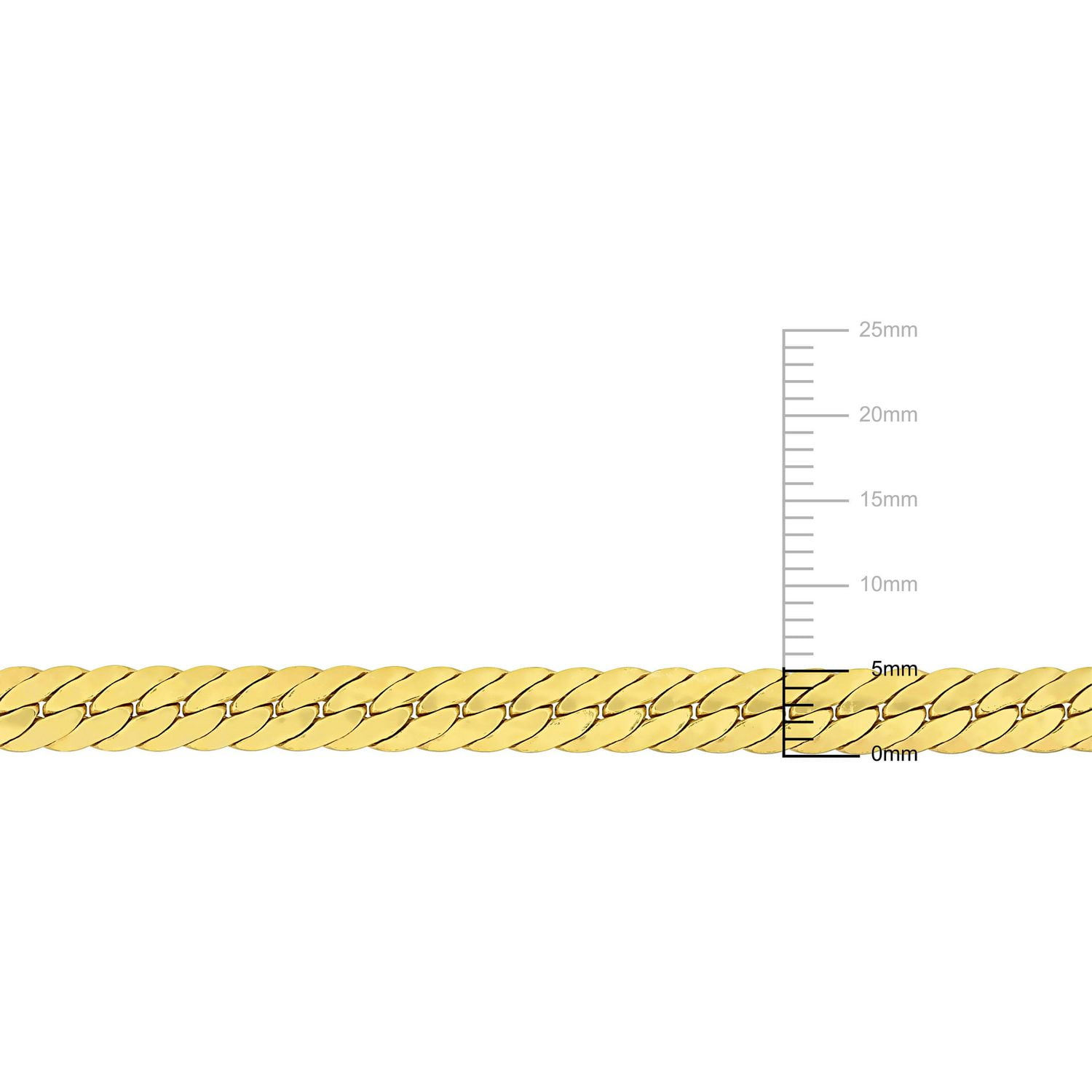 Miabella 18K Yellow Gold Plated Sterling Silver Herringbone Chain Necklace