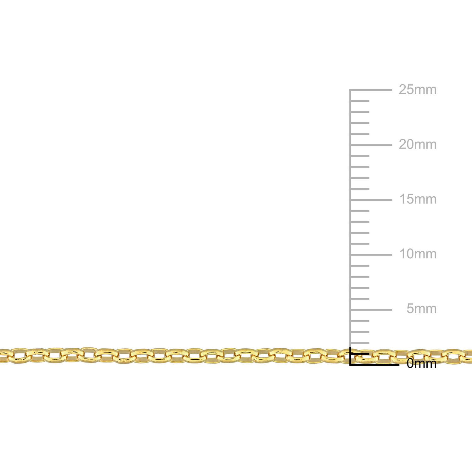 Miabella 18K Yellow Gold Plated Sterling Silver Rolo Chain Necklace